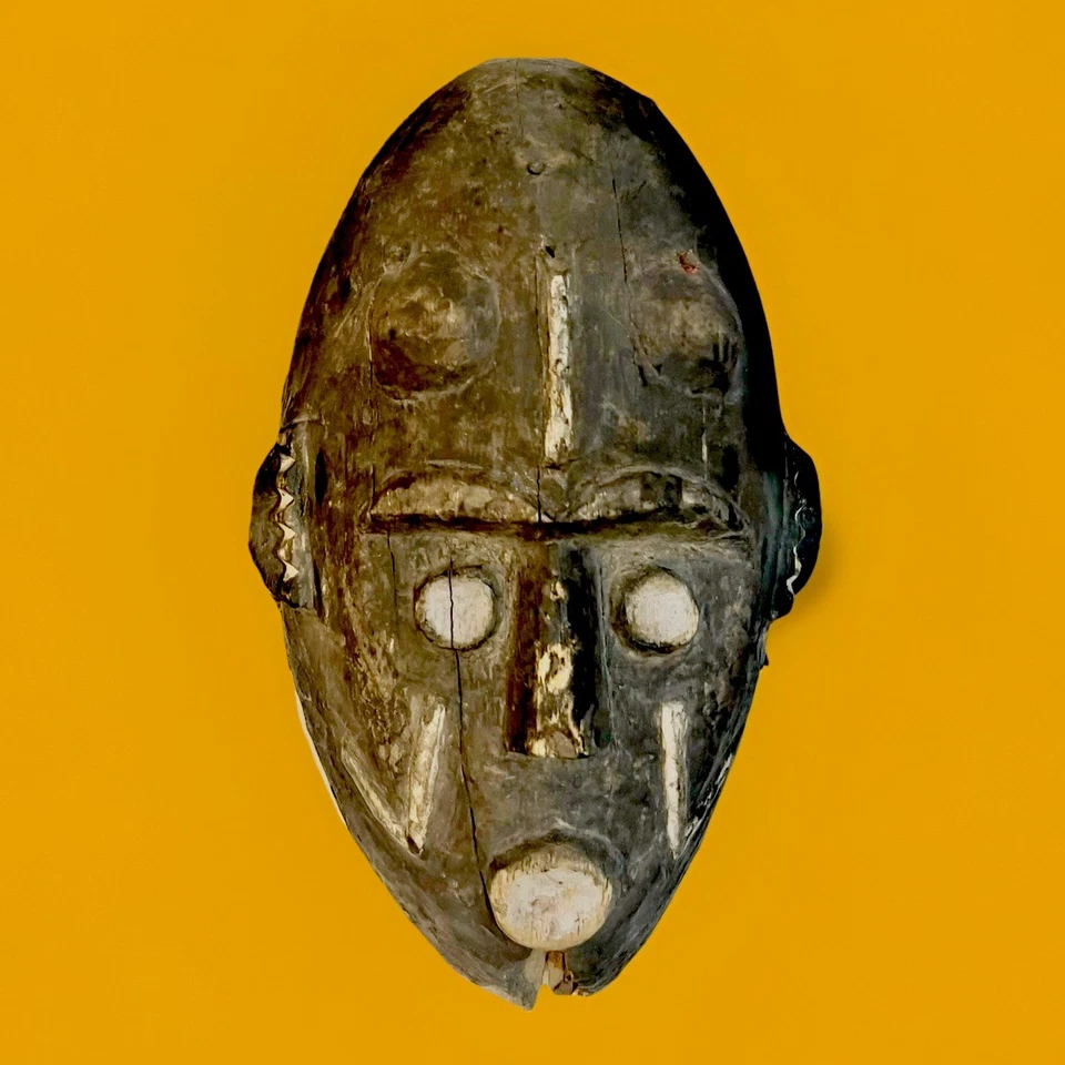 Máscara "Diablo" Tallada Tribu Grebo África Antigua Etnográfica RARA Foto 1 de 4