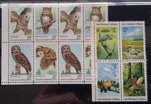 USA Briefmarken Vögel / Eulen Zusammendrucke Postfrisch - Bild 1 von 1