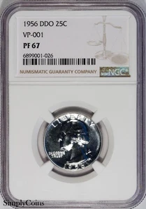 1956 DDO FS-101 VP-001 Washington Quarter NGC PF67 PROOF PR67 - Picture 1 of 19