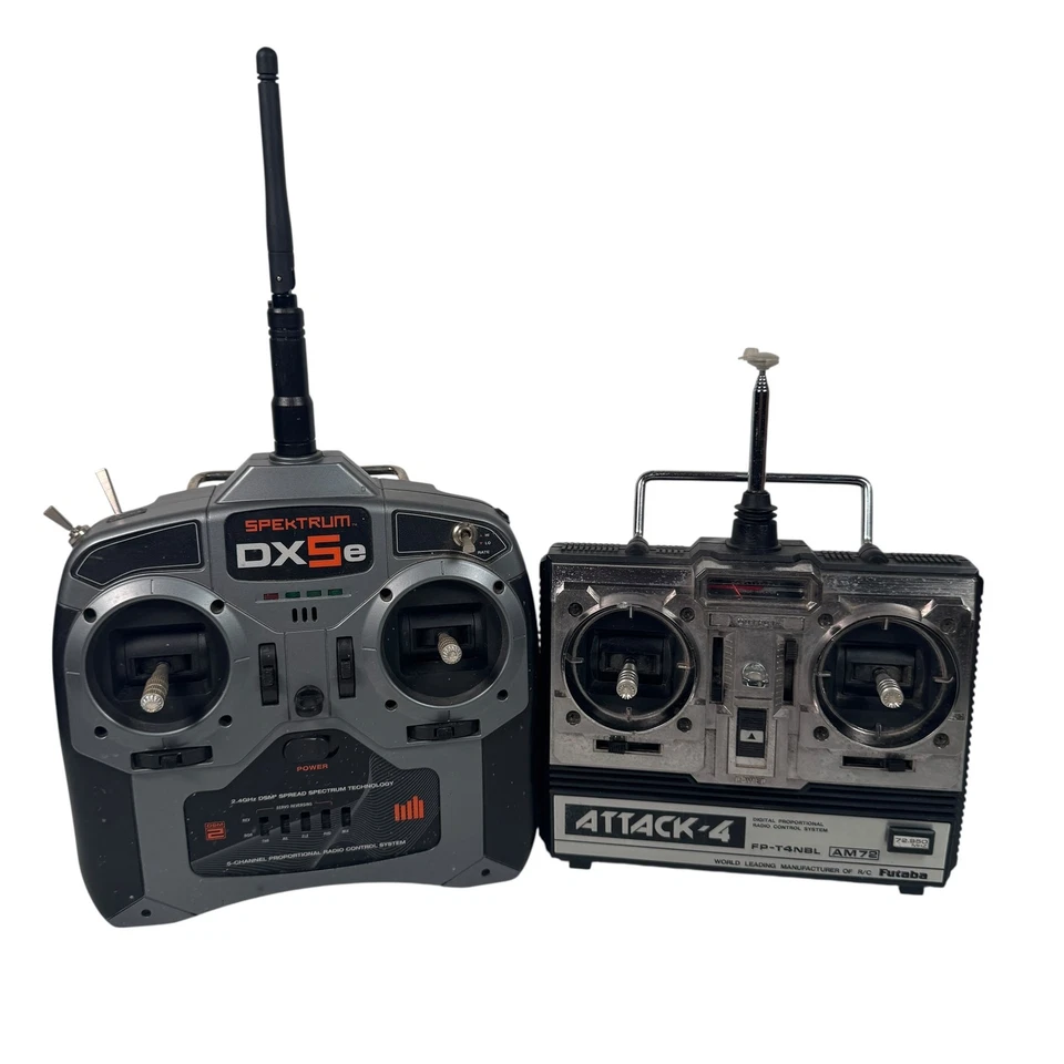 Futaba Attack-4 FP-T4NBL & Spektrum DX5e RC Transmitters Lot AS IS Untested - Image 1 of 4