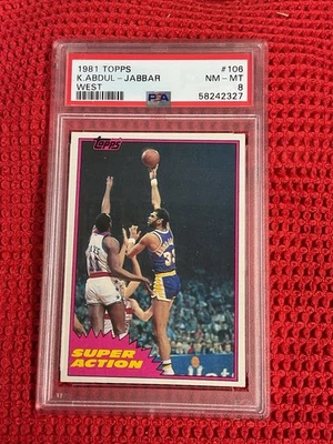 1981-82 Topps - Kareem Abdul-Jabbar #106 West - PSA 8 - LA Lakers - image 1 of 2