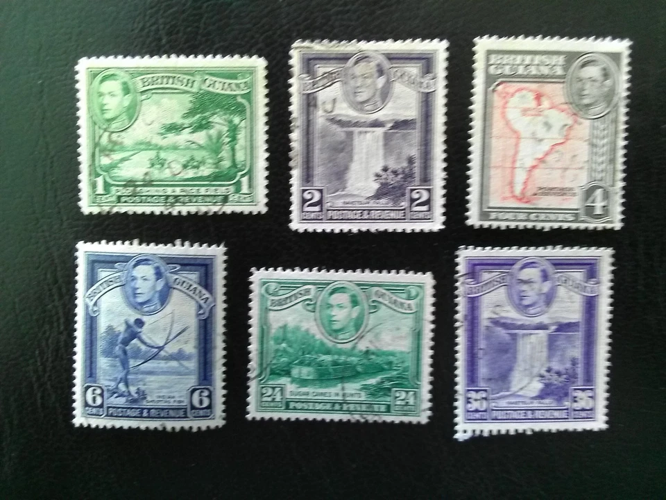 BRITISH GUIANA  PART SET OF 6 USED  STAMPS 1938-52 KGV1  SG308-312A & 313. - Image 1 of 1