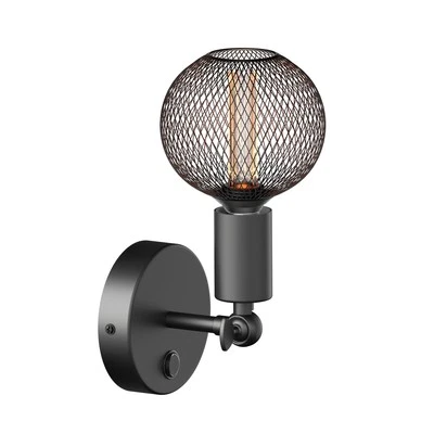 Applique vintage E27 FETRO con interruttore nero orientabile incl. E27 LED - Immagine 1 di 4