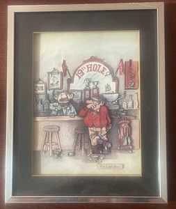 Der letzte Schuss lustiges Golf Cartoon Sport Design schwarz gerahmtes Wandbild - Bild 1 von 3