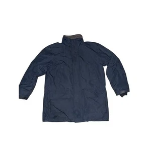 Lands' End Mens Windcheck Parka Quilted Lining Navy Blue XL missing hood stadium - Picture 1 of 9