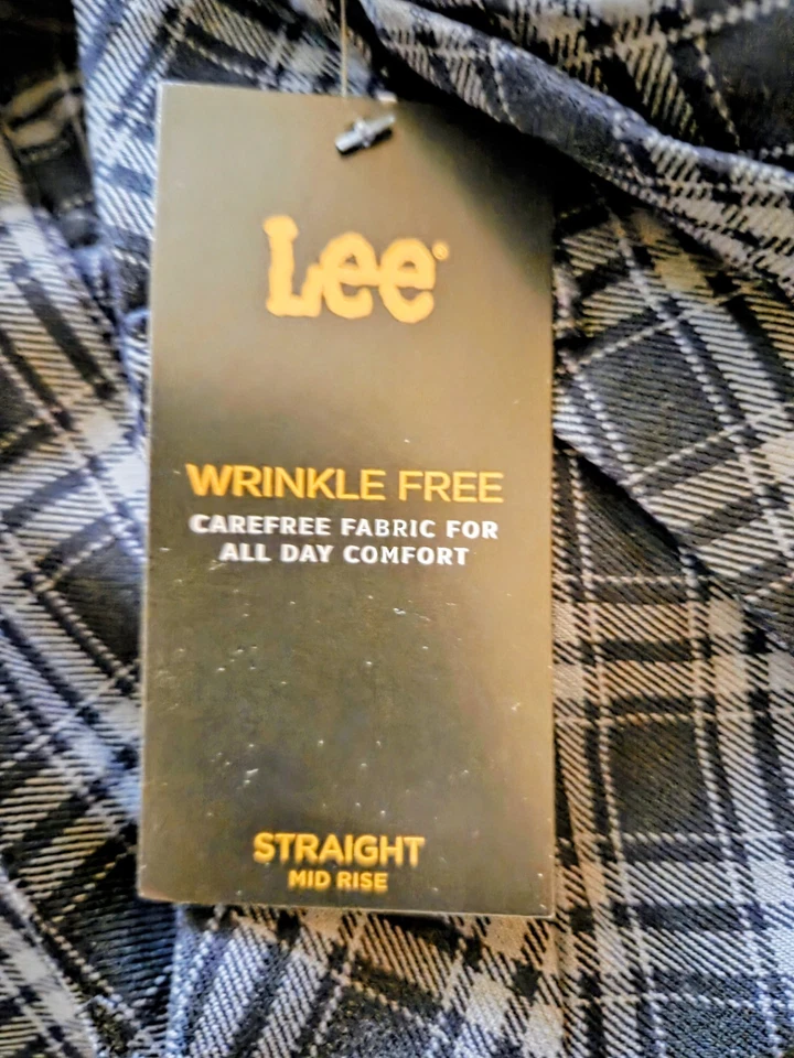 Pantalón Lee Petite para mujer calce relajado pierna recta talla 16 P a cuadros-NUEVO Foto 1 de 4