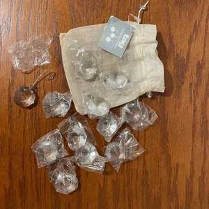 NEW Hanging Glass Crystals 1.25 in Set/12 Chandelier Prism Ornament Suncatcher - Picture 1 of 5