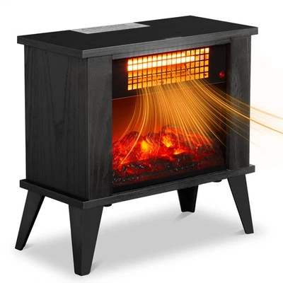 ZOKOP Warm 1000W 15" Fireplace Stove Infrared Space Heater Living Room Warmer US - Image 1 of 4