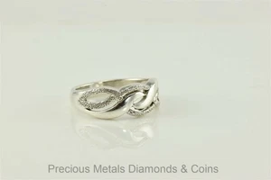 Sterling Silver Texture Polish Tribal Wavy Band Ring 925 Sz: 8 - Picture 1 of 5