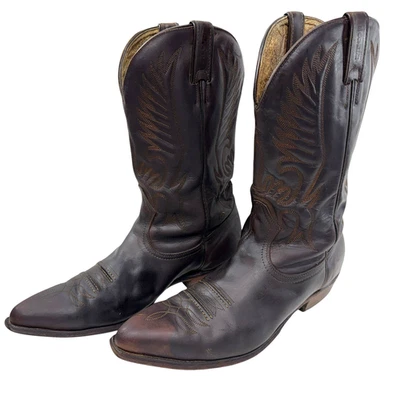 Botas Vaqueras Boulet Western Para Hombre Talla 11 M Cuero Marrón Hechas en Canadá Foto 1 de 4