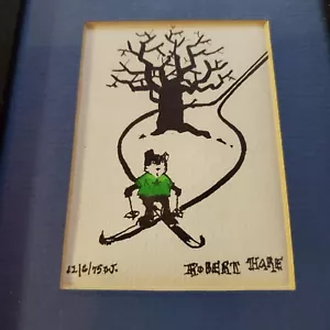 De colección 1975 Firmado Original Pluma Tinta Dibujo 'ROBERT HARE' 6"x8" Enmarcado Mate ÚNICO EN SU CLASE - Imagen 1 de 10