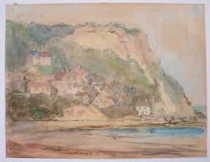Cor Visser (1903-1982) Pastel drawing. Coastal landscape. - Picture 1 of 2