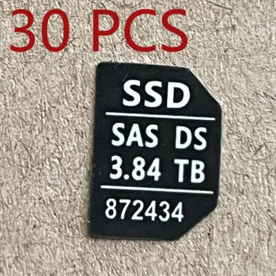 30PCS 651687-001 2.5" Tray Caddy Adhesive Stickers Labels SAS DS 3.84T 872434 - Image 1 of 4