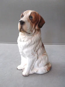Vintage TrimontWare 7" Ceramic Saint Bernard Dog Figurine~Original Sticker~Japan - Picture 1 of 7