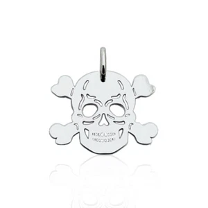 Ciondolo Teschio mm 20x24 in argento 925 rodiato - Foto 1 di 2