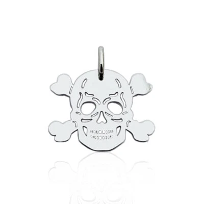 Ciondolo Teschio mm 20x24 in argento 925 rodiato - Immagine 1 di 2