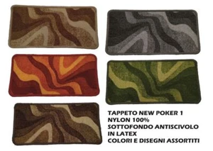 TAPPETO in nylon NEW POKER COLORI ASSORTITI sottofondo antiscivolo latex - Imagen 1 de 1