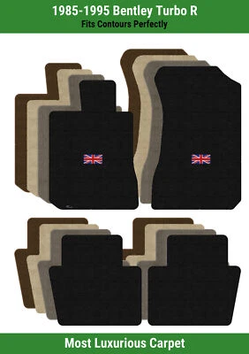Lloyd Luxe Front & Rear Carpet Mats for '85-95 Bentley Turbo R w/British Flag - Image 1 of 4