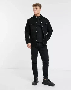 DESIGN New Men's Black Leather Suede Jacket 100% Soft Sheepskin Moto BikerJacket - Picture 1 of 5