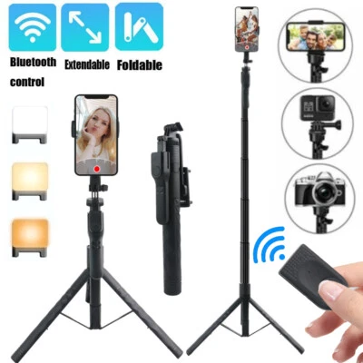 Universal 68" Selfie Stick Phone Cam Tripod Stand with Bluetooth Remote Potable - Image 1 of 4