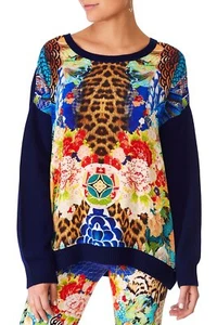 new CAMILLA SILK WOOL CASHMERE CRYSTALS SPACE COWGIRL JUMPER . - Picture 1 of 9