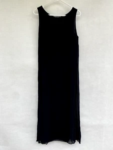 Womens Nitya 100% Viscose Tissue Sleeveless Long Midi Dress Black Size 12 40 - Picture 1 of 6