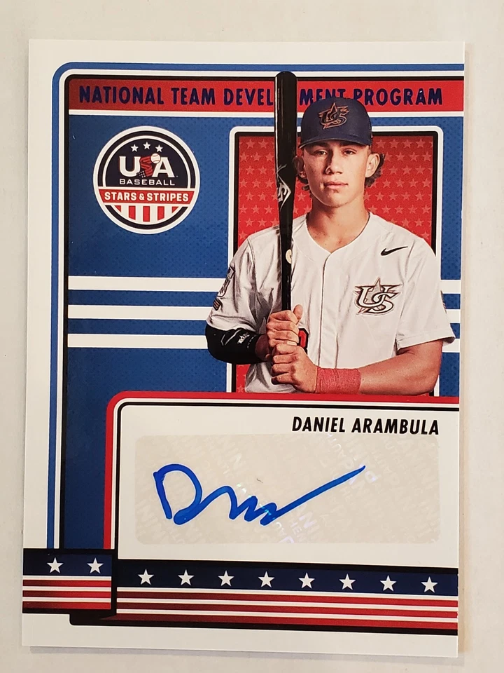 DANIEL ARAMBULA 2023 Panini Stars & Stripes NATIONAL TEAM DEVELOP BLUE FOIL AUTO - Image 1 of 1