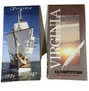 Virgina State Official Maps 1986-87 AND 1989 Lot of 2 Vintage - Picture 1 of 4