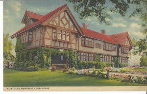  POSTCARD C. W. POST MEMORAIL CLUB HOUSE MICHIGAN