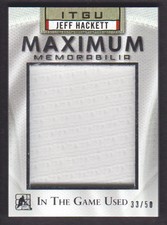 2015-16 ITG Used Maximum Memorabilia Silver #MM-JH1 Jeff Hackett Jersey 33/50