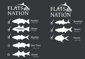 Flats Nation Fliegenfischen Konvolut Aufkleber - Striper Combos!! - Bild 1 von 24