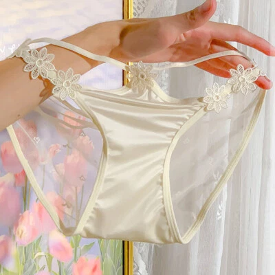 5 Pack Lot Sexy Womens Sheer Satin Panties Lingeries French Underwear Bikinis - Image 1 of 4