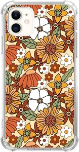 Trendy Hippie Groovy Colorful Retro 70s Flowers Case For iPhone 12 & 12 Pro - Picture 1 of 5