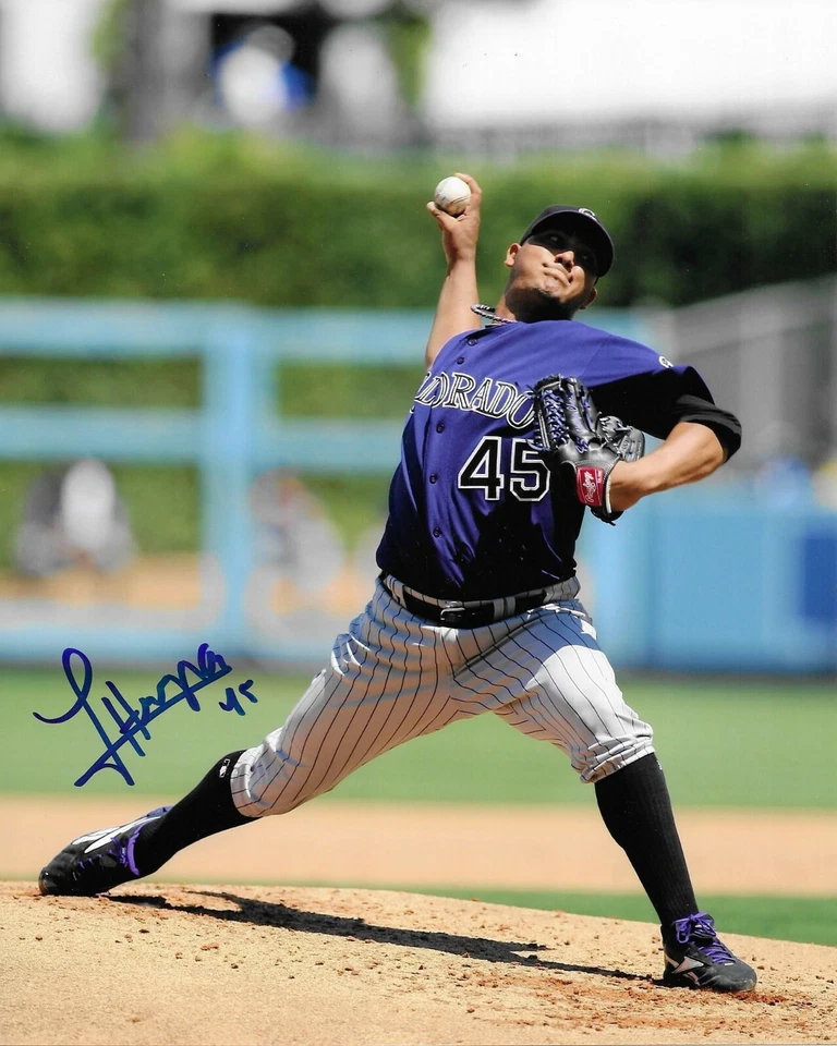 JHOULYS CHACIN Autographed Signed 8 x 10 Baseball Photo Coloradoo Rockies COA - Image 1 of 1