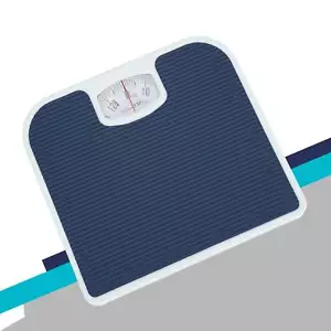 Mechanical Dial Bathroom Scales Weighing Scale Body Weight White Blue 130kg - Picture 1 of 12