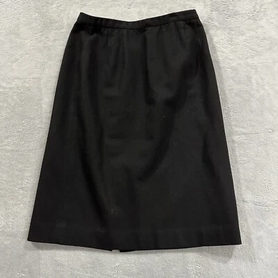 Country Clothes Pendleton 100% Lana Virgen Mujer 12 Falda Midi Negra Formal De Colección Foto 1 de 4