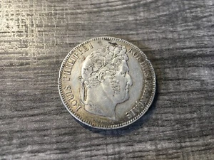 1843 B France 5 Francs Silver Crown Louis Phillipe   # 2802 - Picture 1 of 2