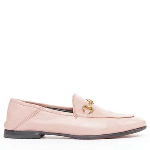 GUCCI Briton pink leather gold horsebit flat classic loafers EU36.5 - Picture 1 of 11