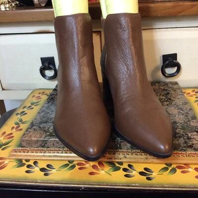 Saks Fifth Avenue rowena Leather Women’s Brown pull- on   Boots-7.5M  - Image 1 of 4