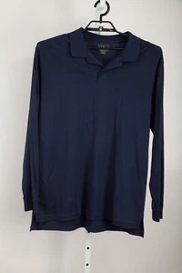 LL Bean Polo Shirt Men Large Tall Blue Long Sleeves Traditional Fit Pima Cotton - Picture 1 of 9