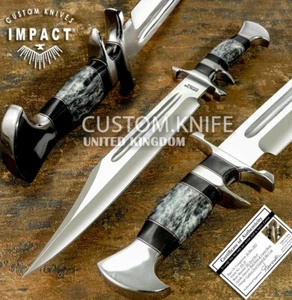 IMPACT BESTECK SUB HILT CUSTOM D2 BOWIE MESSER CAMEL BONE GRIFF - Bild 1 von 12