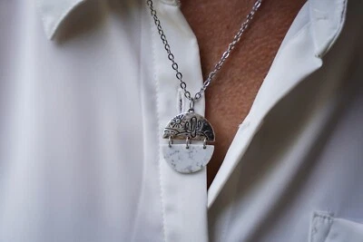 Cacti & Imitation Howlite Charm Necklace - Image 1 of 2