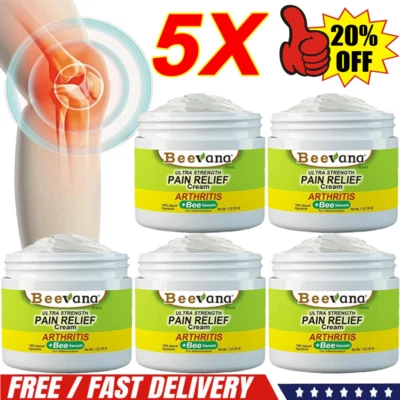 5X Beevana Bee Venom Joint Relief Cream Joint and Bone Therapy Cream Bee-Venom