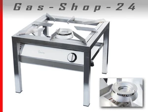 14 kW Edelstahl Gastro Erdgas-Hockerkocher Gaskocher Großküchen-Gasherd Profi - Bild 1 von 1