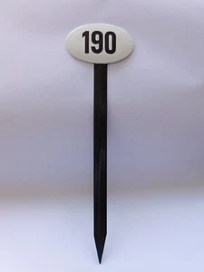 Vintage Sweden Enamel Porcelain Garden / Yard House Number 190 Sign on Stick #2 - Picture 1 of 1
