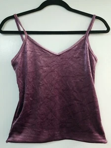 Sz XS Grape Crushed Velvet Velour Tank Top - Picture 1 of 2