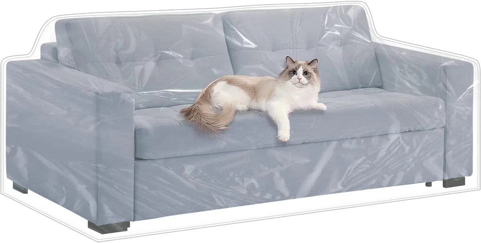 Cubierta de sofá de plástico 84" W X 40" D X 36" RH X 18" FH cubierta de sofá de plástico para Foto 1 de 4