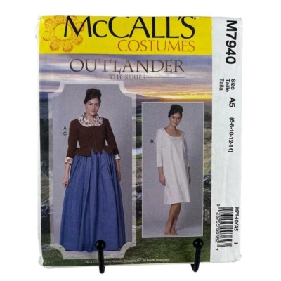 McCalls COSTUMES Pattern M7940 Ms OUTLANDER Boned Jacket w/Peplum~Chemise~Scarf - Image 1 of 2