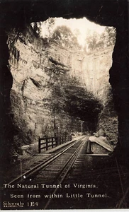 Postal LP57 Natural Tunnel State Park cerca de Duffield Virginia RPPC - Imagen 1 de 2