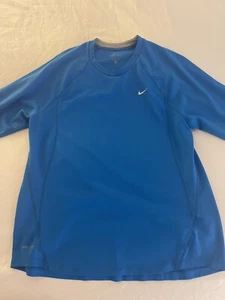 NIKE Men's LONG SLEEVE DRI-FIT ATHLETIC T-SHIRT L Large Blue - Picture 1 of 8